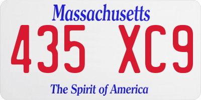 MA license plate 435XC9