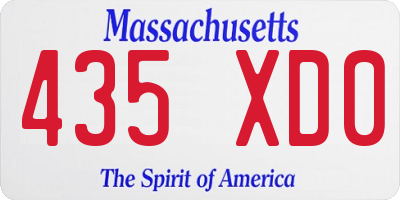 MA license plate 435XD0