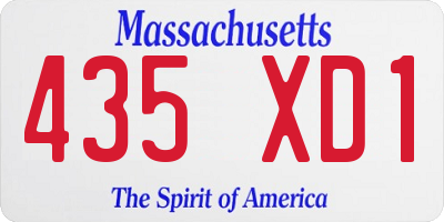 MA license plate 435XD1