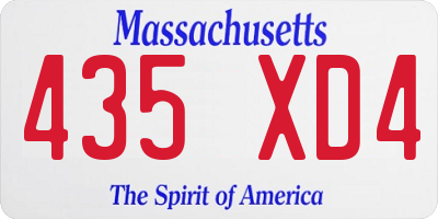 MA license plate 435XD4