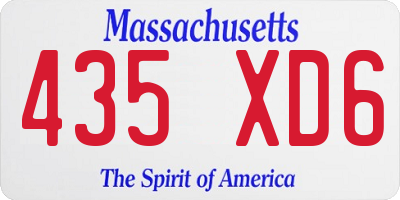MA license plate 435XD6
