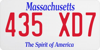 MA license plate 435XD7