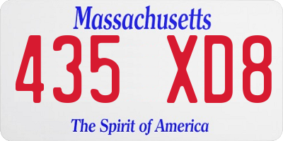 MA license plate 435XD8