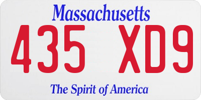 MA license plate 435XD9