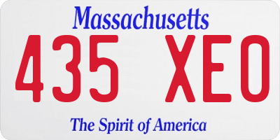 MA license plate 435XE0