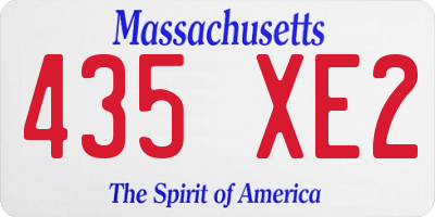 MA license plate 435XE2