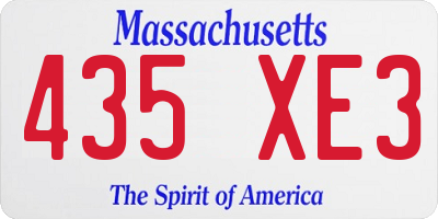 MA license plate 435XE3