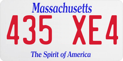 MA license plate 435XE4