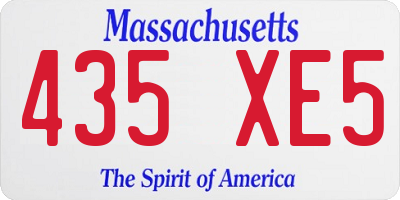 MA license plate 435XE5