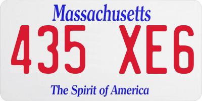 MA license plate 435XE6
