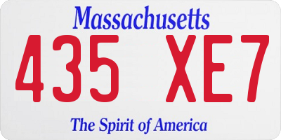 MA license plate 435XE7