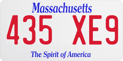 MA license plate 435XE9