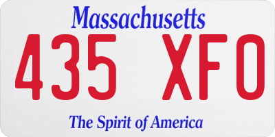 MA license plate 435XF0