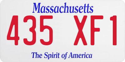 MA license plate 435XF1