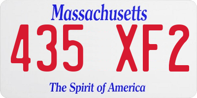 MA license plate 435XF2