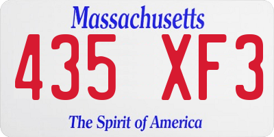 MA license plate 435XF3