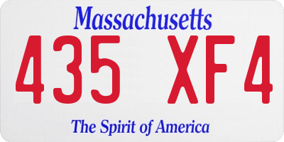 MA license plate 435XF4