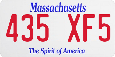 MA license plate 435XF5