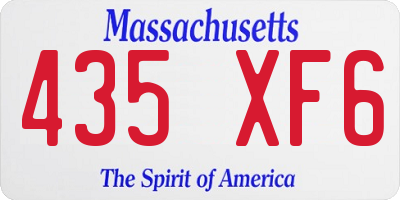 MA license plate 435XF6