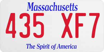 MA license plate 435XF7