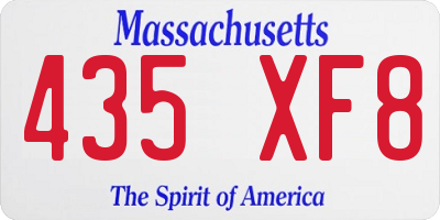 MA license plate 435XF8