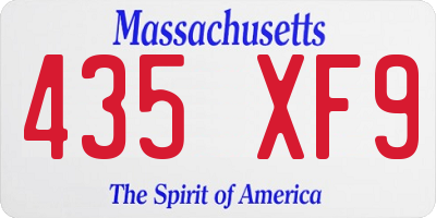 MA license plate 435XF9