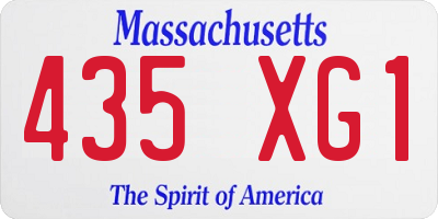 MA license plate 435XG1