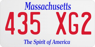 MA license plate 435XG2