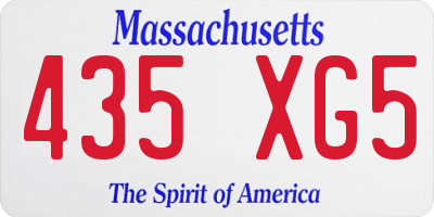 MA license plate 435XG5