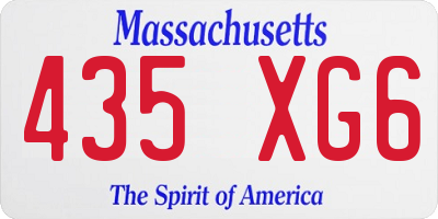 MA license plate 435XG6