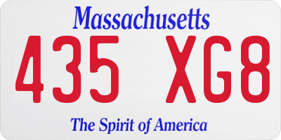 MA license plate 435XG8