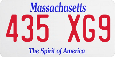 MA license plate 435XG9