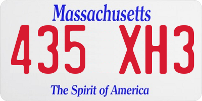 MA license plate 435XH3