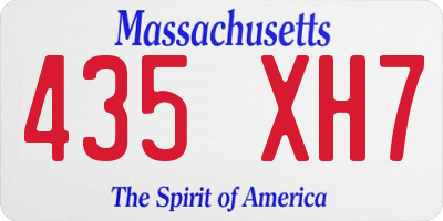 MA license plate 435XH7