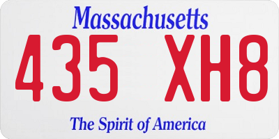 MA license plate 435XH8