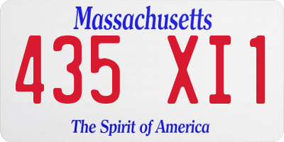 MA license plate 435XI1