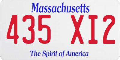 MA license plate 435XI2