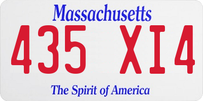MA license plate 435XI4
