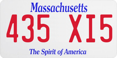 MA license plate 435XI5