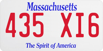 MA license plate 435XI6