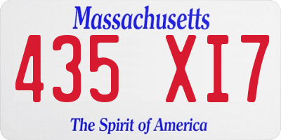 MA license plate 435XI7