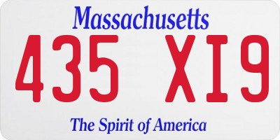 MA license plate 435XI9