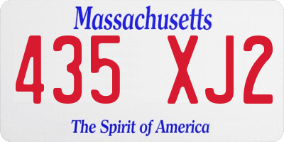 MA license plate 435XJ2