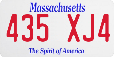 MA license plate 435XJ4