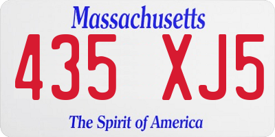 MA license plate 435XJ5