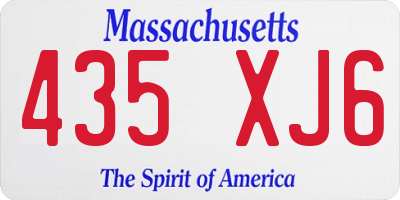 MA license plate 435XJ6