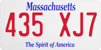 MA license plate 435XJ7