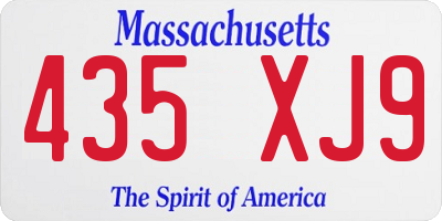 MA license plate 435XJ9