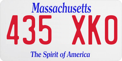 MA license plate 435XK0