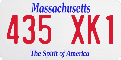 MA license plate 435XK1